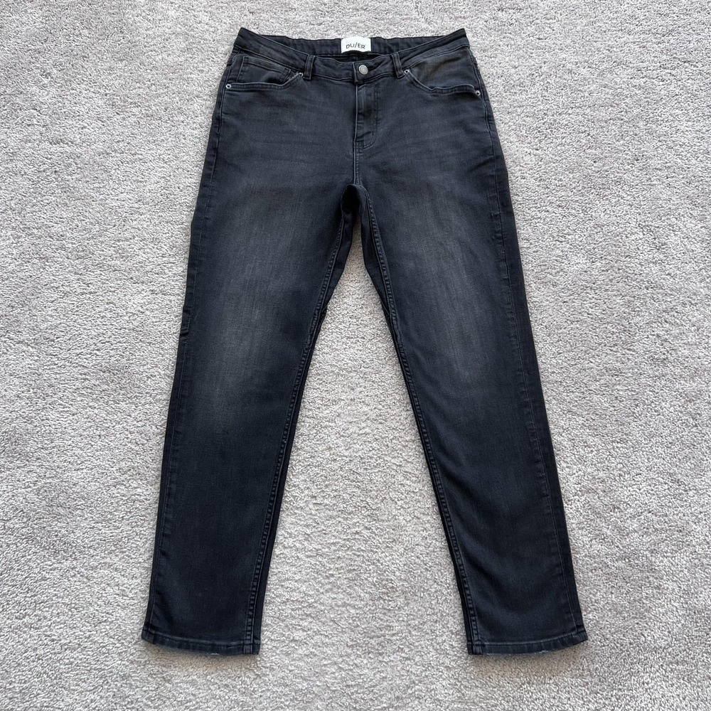 DU/ER Slim Fit Jeans Mens 31x30 Gray Stretch‎ Denim Dark Wash Casual Fit